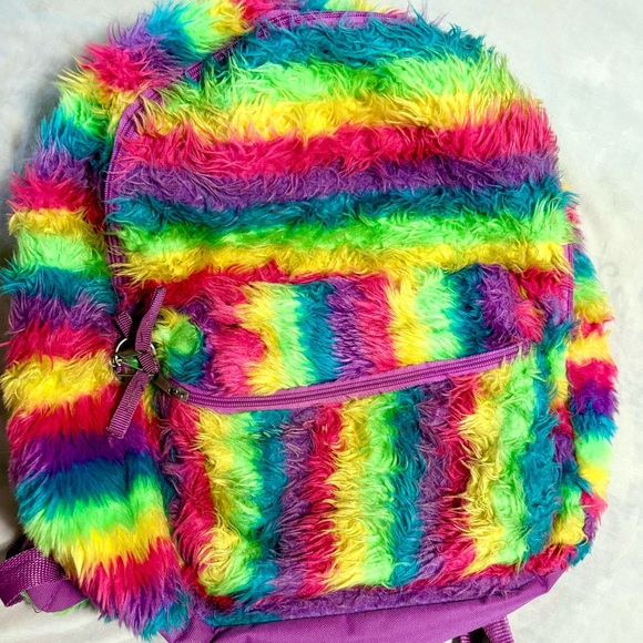 Colorful Furry Kids Backpack - Picture 3 of 10